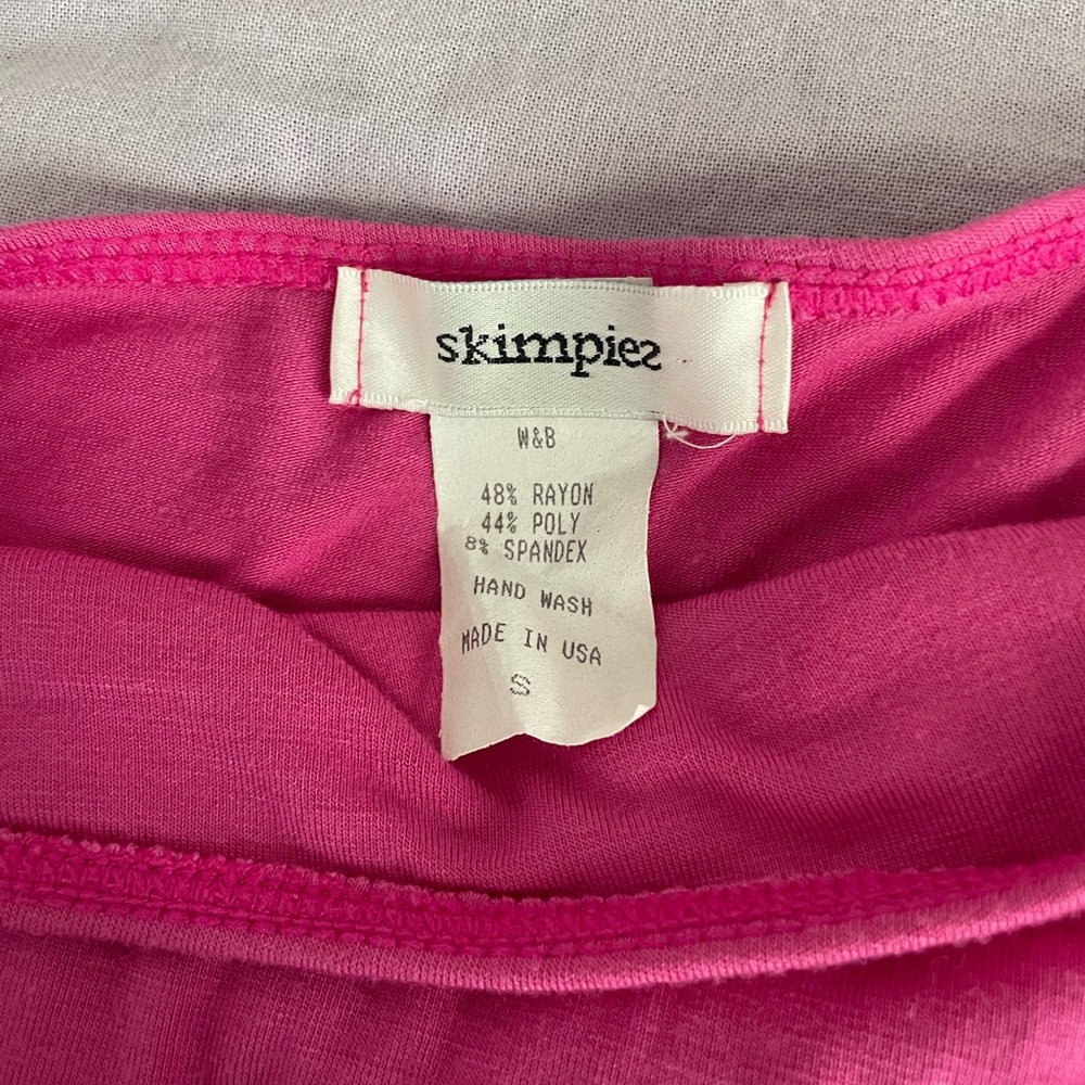 Women’s One-Shoulder Tank Top in Hot Pink - Picture 2 of 2